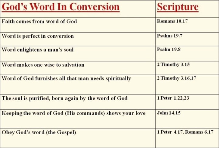 God's word in conversion